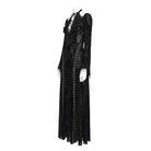 DEVILFASHION Women's Gothic Chained Plunging Split Maxi Dress