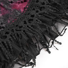 DEVILFASHION Women's Gothic Chained Tassels Layered Short Skirt Black-Red