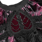 DEVILFASHION Women's Gothic Chained Tassels Layered Short Skirt Black-Red