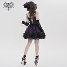 DEVILFASHION Women's Gothic Floral Beaded Slip Dress