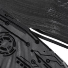 DEVILFASHION Women's Gothic Irregular Mesh Printed Lace-up Long Skirt