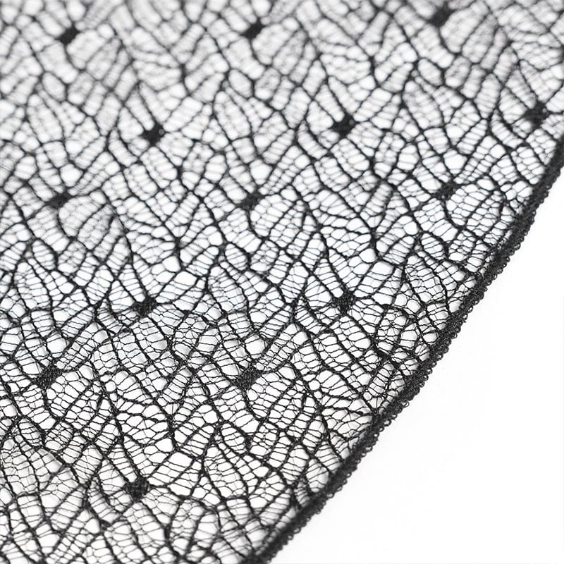 DEVILFASHION Women's Gothic Irregular Plunging Tassels Halterneck Dress