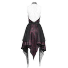 DEVILFASHION Women's Gothic Irregular Plunging Tassels Halterneck Dress