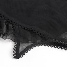 DEVILFASHION Women's Gothic Lace Ruffled Ruched Bustier Black-Red