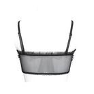 DEVILFASHION Women's Gothic Lace Ruffled Ruched Bustier Black-Red