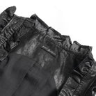 DEVILFASHION Women's Gothic Lace-up Zip Swallow-tailed Vest Black