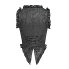 DEVILFASHION Women's Gothic Lace-up Zip Swallow-tailed Vest Black