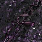 DEVILFASHION Women's Gothic Layered Lace-up Plaid Skirt Black-Purple