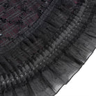 DEVILFASHION Women's Gothic Layered Lace-up Plaid Skirt Black-Red