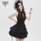 DEVILFASHION Women's Gothic Plunging Cutout Sleeveless Vest