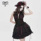 DEVILFASHION Women's Gothic Plunging Cutout Sleeveless Vest