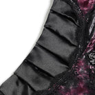 DEVILFASHION Women's Gothic Plunging Pleated Maxi Dress Black-Red