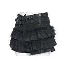 DEVILFASHION Women's Grunge Star Layered Falbala Shorts
