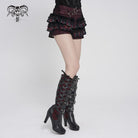 DEVILFASHION Women's Grunge Star Layered Plaid Falbala Shorts