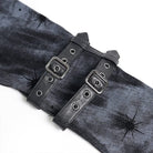 DEVILFASHION Women's Punk Asymmetric Cutout Printed Long Sleeved Shirt