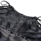 DEVILFASHION Women's Punk Asymmetric Cutout Printed Long Sleeved Shirt