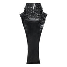 DEVILFASHION Women's Punk Eyelet Straps Zip Long Skirt