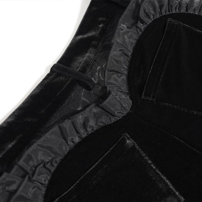 DEVILFASHION Women's Punk Floral Mesh Ruffled Lace-up Shorts