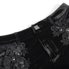 DEVILFASHION Women's Punk Floral Mesh Ruffled Lace-up Shorts