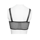 DEVILFASHION Women's Punk Heart Buckle-up Zip Bustier