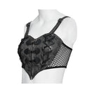 DEVILFASHION Women's Punk Heart Buckle-up Zip Bustier