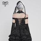 DEVILFASHION Women's Punk Irregular Chained Off Shoulder Vest