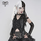 DEVILFASHION Women's Punk Irregular Chained Off Shoulder Vest