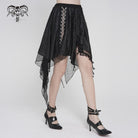 DEVILFASHION Women's Punk Irregular Chained Streamer Skirt