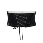 DEVILFASHION Women's Punk Irregular Cross Skull Zip Underbust Corset