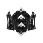 DEVILFASHION Women's Punk Irregular Cross Skull Zip Underbust Corset