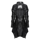 DEVILFASHION Women's Punk Irregular Eyelets & Rings Turn-down Collar Jacket Black
