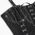 DEVILFASHION Women's Punk Lace-up Strappy Chained Bustier