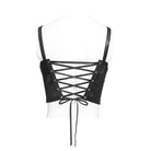 DEVILFASHION Women's Punk Lace-up Strappy Chained Bustier