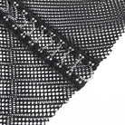 DEVILFASHION Women's Punk Rivets Chained Mesh Pants