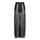 DEVILFASHION Women's Punk Rivets Chained Mesh Pants