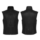 PUNK RAVE Men's Punk Rivets Pleated Stand Collar Vest