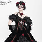EVA LADY Women's Custom-made Gothic Rose Bowknot Beaded Slip Gown with Hood