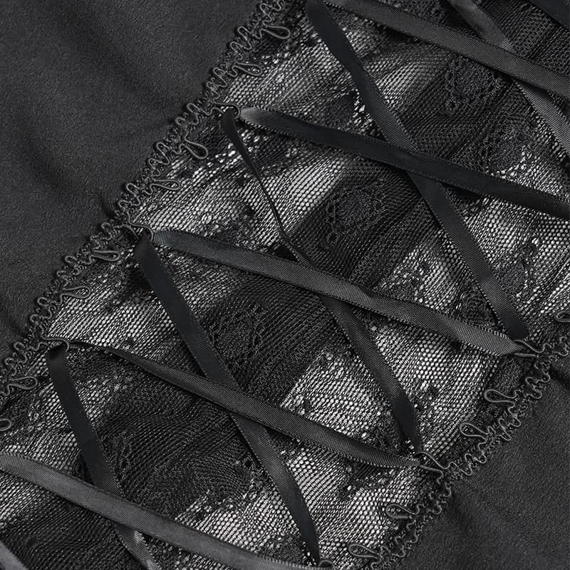 Camisa transparente de encaje floral estilo gótico para mujer de EVA LADY