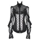 Camisa transparente de encaje floral estilo gótico para mujer de EVA LADY
