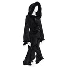 EVA LADY Women's Gothic Asymmetric Buckle Strap Hooded Jacquard Coat