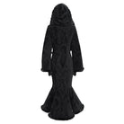 EVA LADY Women's Gothic Asymmetric Buckle Strap Hooded Jacquard Coat