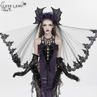 EVA LADY Women's Gothic Bat Wing Rose Mesh Headwear