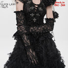 EVA LADY Women's Gothic Beaded Floral Lace Long Gloves