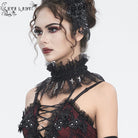 EVA LADY Women's Gothic Beaded Ruffled Lace Neckwear