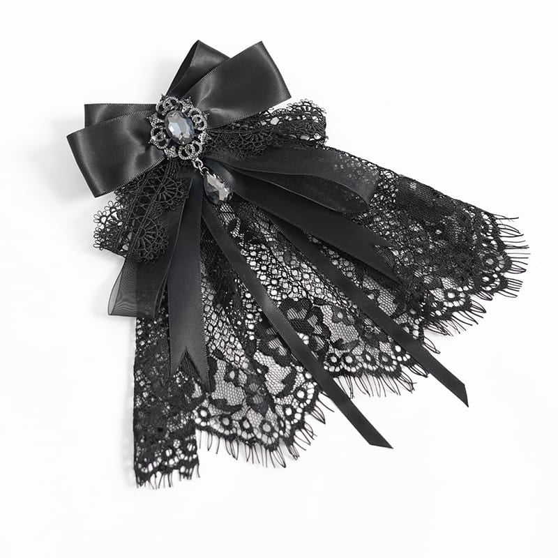 EVA LADY Women's Gothic Bow Floral Lace Ribbon Neckwear