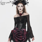 EVA LADY Women's Gothic Crochet Lace-up Zip Girdle