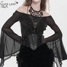 EVA LADY Women's Gothic Crochet Lace-up Zip Girdle