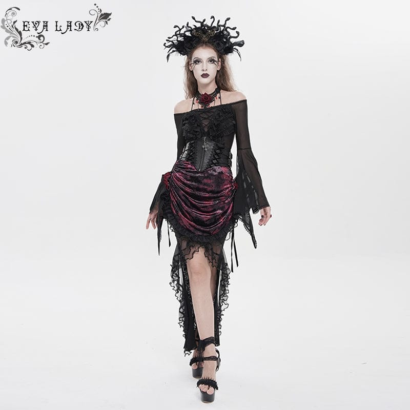 Women's Gothic Crochet Lace-up Zip Girdle – Punk Design