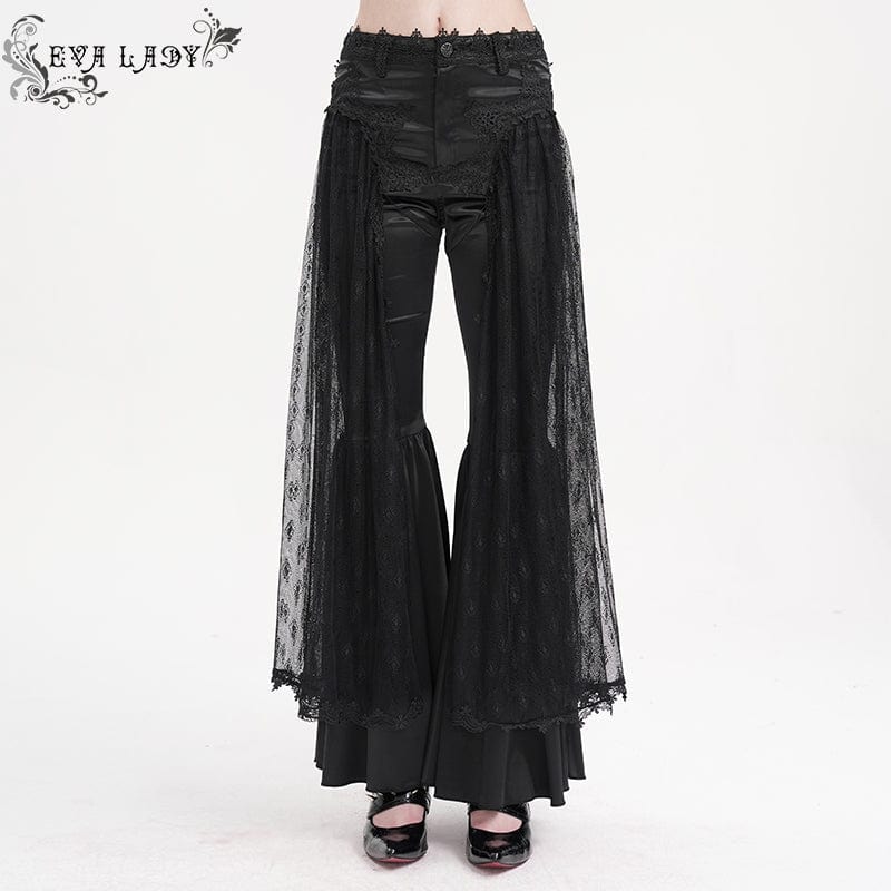 EVA LADY Women's Gothic Crochet Mesh Lace Pants