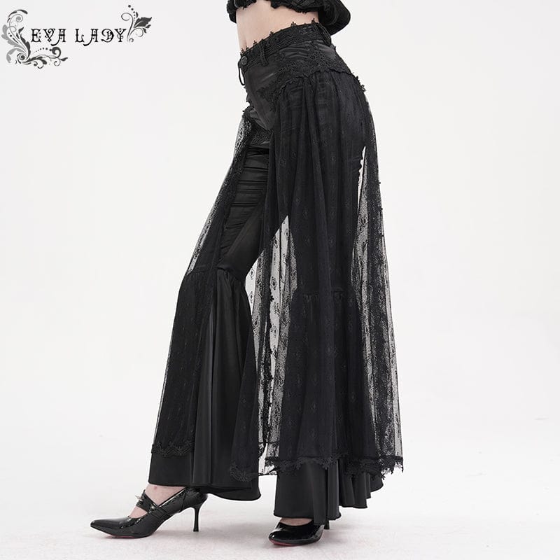 EVA LADY Women's Gothic Crochet Mesh Lace Pants